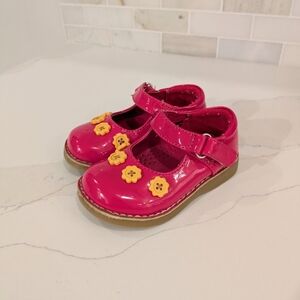 Pink Kids Shoes with Floral Accents
